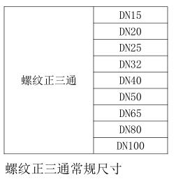 气体灭火螺纹正三通