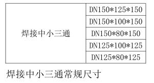 气体灭火焊接中小三通